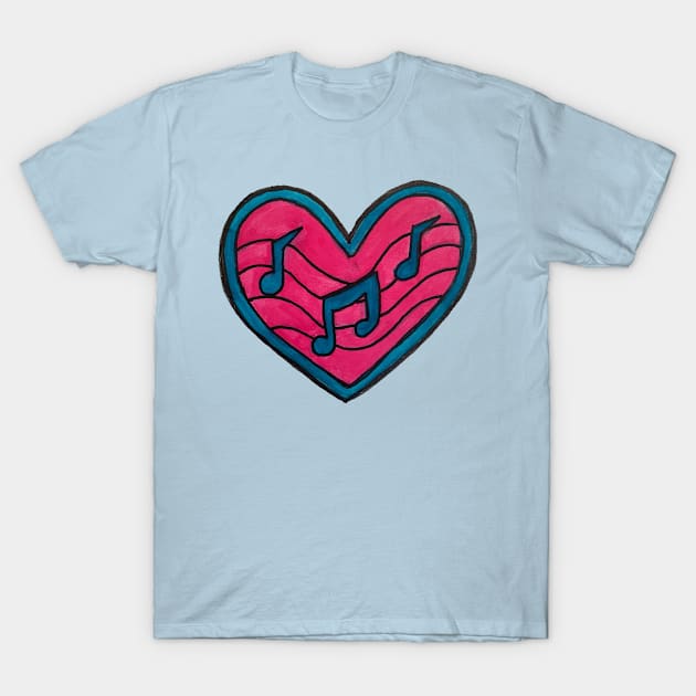 Music Heart T-Shirt by LuvbuzzArt